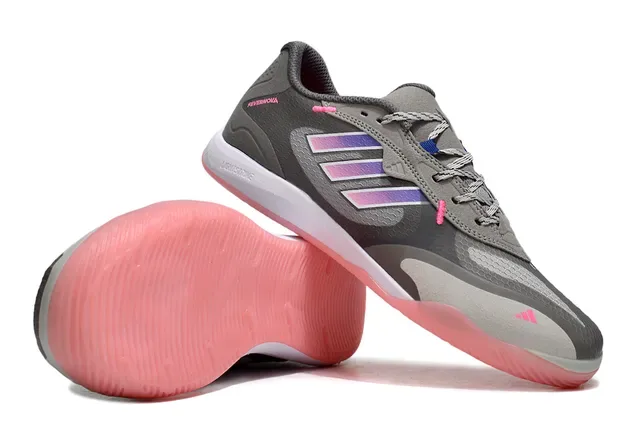 Adidas Gray Pink Low-Top Mesh And Synthetic Upper Sneakers 4