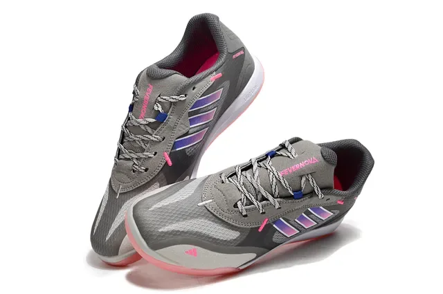 Adidas Gray Pink Low-Top Mesh And Synthetic Upper Sneakers 7