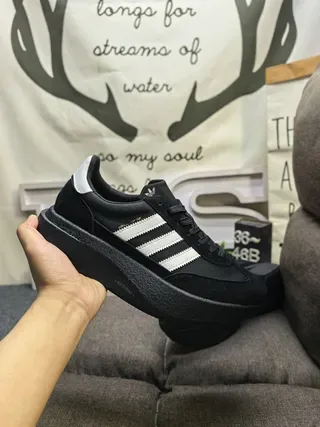 Adidas Gray White Low-Top Platform Sole Lifestyle Sneakers 5