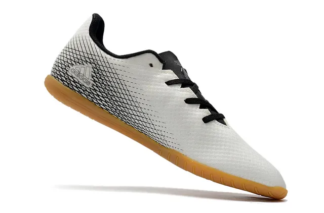 Adidas Chaussures de soccer intérieur vert violet haut en maille coupe basse lacets asymétriques 15