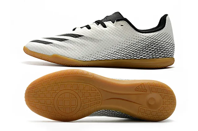 Adidas Chaussures de soccer intérieur vert violet haut en maille coupe basse lacets asymétriques 20