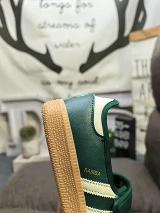 Adidas Green White Laceless Velcro Strap Three-Stripe Side Panel Lifestyle Sneakers 3