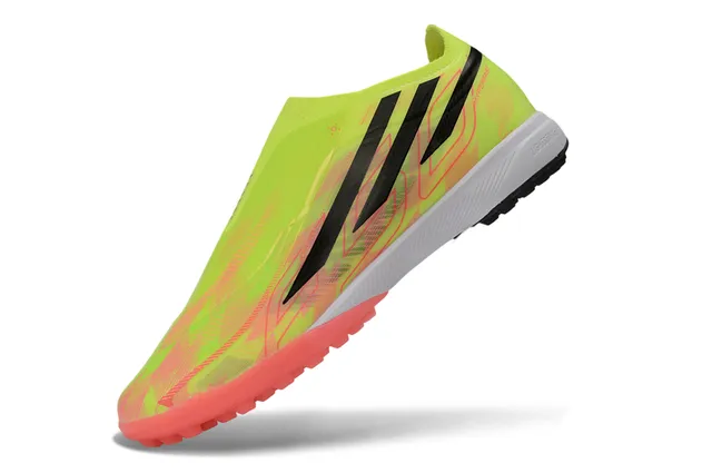 Adidas Hyperfast Jaune Rouge Sans Lacets Upper Conforme à la Chaussette Impression Gradient Néon Turf Chaussures de Football 3