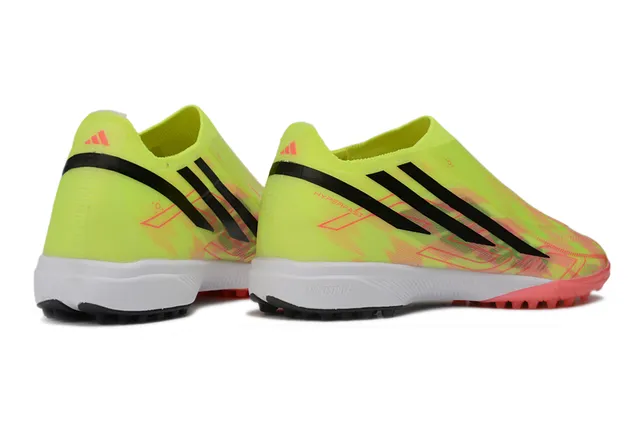 Adidas Hyperfast Jaune Rouge Sans Lacets Upper Conforme à la Chaussette Impression Gradient Néon Turf Chaussures de Football 5