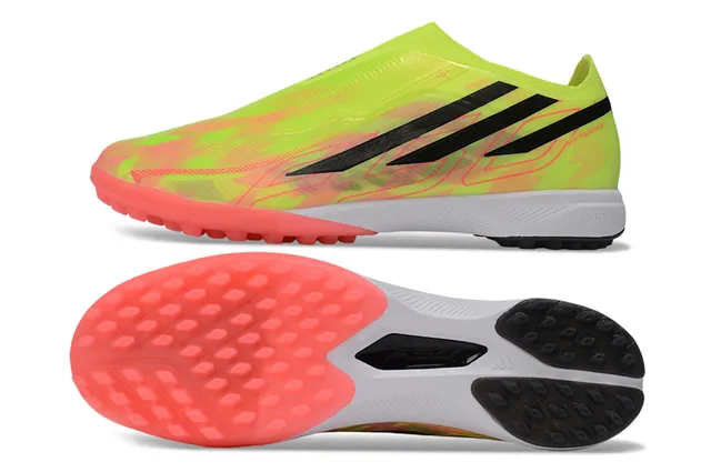 Adidas Hyperfast Jaune Rouge Sans Lacets Upper Conforme à la Chaussette Impression Gradient Néon Turf Chaussures de Football 6