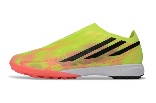 Adidas Hyperfast Jaune Rouge Sans Lacets Upper Conforme à la Chaussette Impression Gradient Néon Turf Chaussures de Football 7