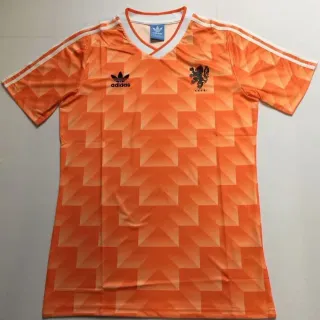 Adidas Netherlands 1988 Euro Orange Geometric Diamond Pattern Jersey