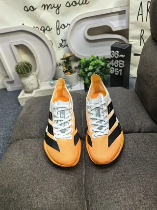 Adidas Orange Black Engineered Mesh Upper Sculpted Lightstrike Pro Midsole Running Shoes 10