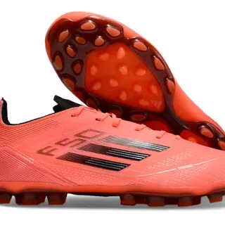 Adidas Orange Black Textured Synthetic Upper Three-Stripe Branding Firm-Ground Soccer Shoes