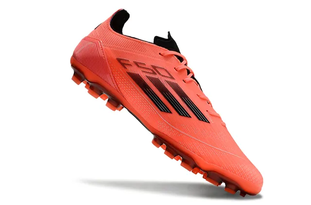 Adidas Laranja Preto Empiñe Sintético Texturizado Tiras Três Puntera Firme Sapatos de Futebol 2