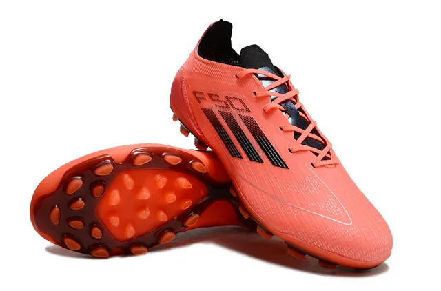 Adidas Laranja Preto Empiñe Sintético Texturizado Tiras Três Puntera Firme Sapatos de Futebol 4
