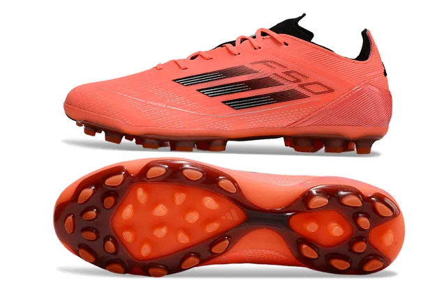 Adidas Laranja Preto Empiñe Sintético Texturizado Tiras Três Puntera Firme Sapatos de Futebol 6
