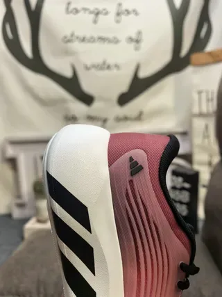 Adidas Pink Black Wave-Textured Upper Sculpted White Midsole Lifestyle Sneakers 23