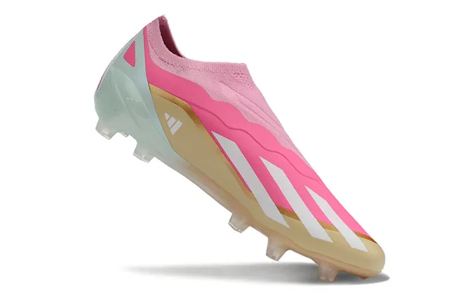Adidas Pink Gold Low-Cut Sock-Fit Upper Wave-Patterned Synthetic Cage Firm-Ground Soccer Shoes 2