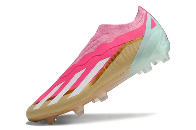 Adidas Pink Gold Low-Cut Sock-Fit Upper Wave-Patterned Synthetic Cage Firm-Ground Soccer Shoes 3