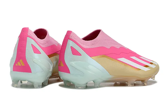 Adidas Pink Gold Low-Cut Sock-Fit Upper Wave-Patterned Synthetic Cage Firm-Ground Soccer Shoes 5