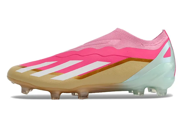 Adidas Pink Gold Low-Cut Sock-Fit Upper Wave-Patterned Synthetic Cage Firm-Ground Soccer Shoes 7