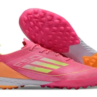 Adidas Pink Orange Knit Upper Conical Studs Turf Soccer Shoes