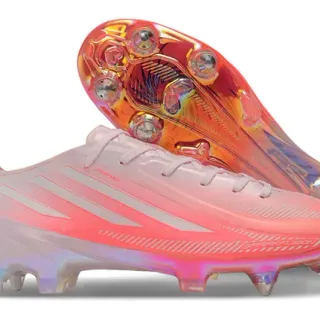 Adidas Pink Transparent Translucent Iridescent Upper Sprintweb Cage Firm-Ground Soccer Shoes