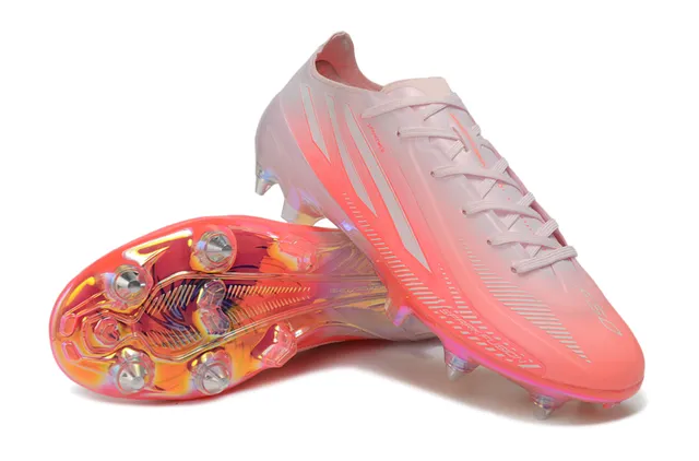 Adidas Pink Transparent Translucent Iridescent Upper Sprintweb Cage Firm-Ground Soccer Shoes 4
