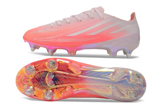 Adidas Pink Transparent Translucent Iridescent Upper Sprintweb Cage Firm-Ground Soccer Shoes 6