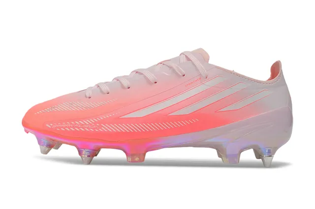Adidas Pink Transparent Translucent Iridescent Upper Sprintweb Cage Firm-Ground Soccer Shoes 7