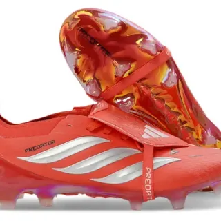 Adidas Predator Accuracy Red Silver Iridescent Firm-Ground Soccer Shoes