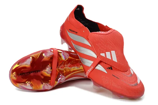 Adidas Predator Accuracy Chaussures de Football Rouge Argent Iridescent Terrain Ferme 4