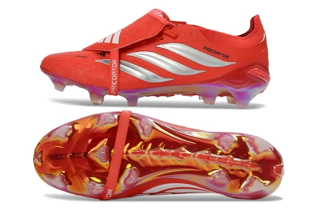 Adidas Predator Accuracy Chaussures de Football Rouge Argent Iridescent Terrain Ferme 6