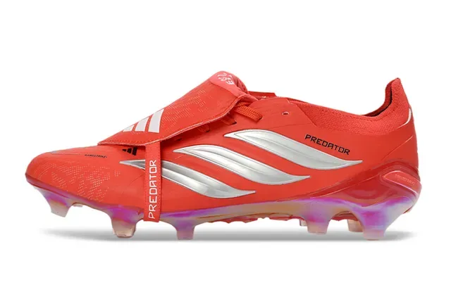 Adidas Predator Accuracy Chaussures de Football Rouge Argent Iridescent Terrain Ferme 7