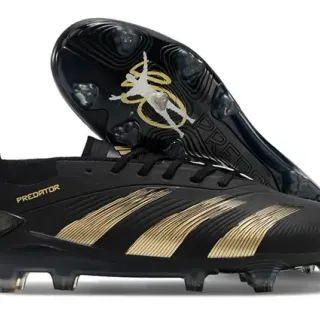 Adidas Predator Black and Gold Firm-Ground Soccer Shoes