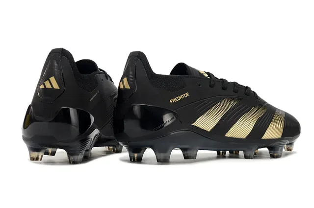 Adidas Predator Tênis de Futebol Preto e Dourado para Gramado Firme 5