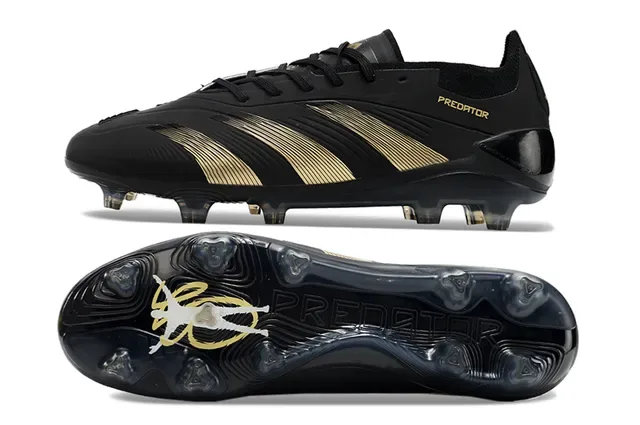 Adidas Predator Tênis de Futebol Preto e Dourado para Gramado Firme 6