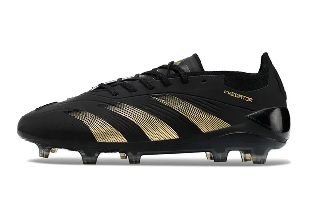 Adidas Predator Tênis de Futebol Preto e Dourado para Gramado Firme 7