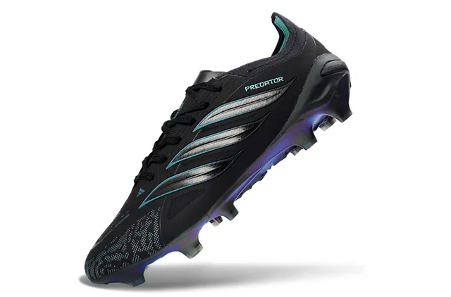 Adidas Predator Black Blue Upper Iridescent Accents Firm-Ground Soccer Shoes 3