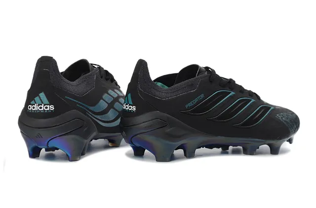 Adidas Predator Black Blue Upper Iridescent Accents Firm-Ground Soccer Shoes 5