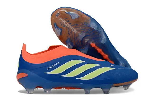Adidas Predator Preto Verde Sem Cadarço Upper Ajuste a Meia Sobreposição Listras Neon Firm-Ground Sapatos de Futebol 3