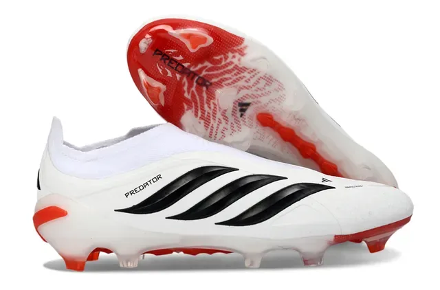 Adidas Predator Preto Verde Sem Cadarço Upper Ajuste a Meia Sobreposição Listras Neon Firm-Ground Sapatos de Futebol 4
