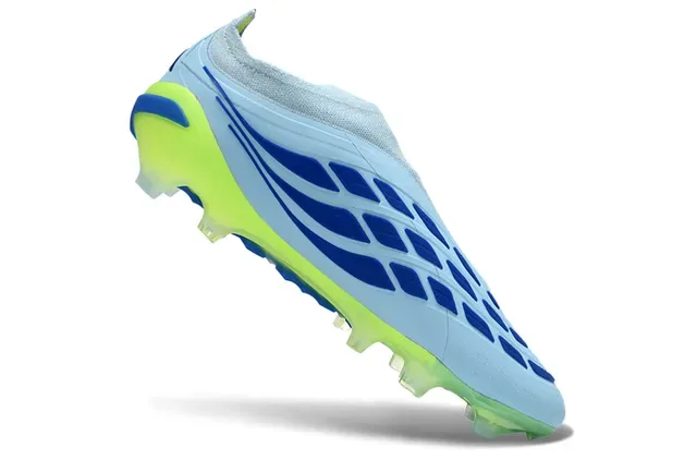 Adidas Predator Preto Verde Sem Cadarço Upper Ajuste a Meia Sobreposição Listras Neon Firm-Ground Sapatos de Futebol 10