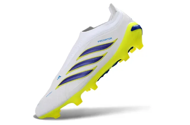 Adidas Predator Preto Verde Sem Cadarço Upper Ajuste a Meia Sobreposição Listras Neon Firm-Ground Sapatos de Futebol 21