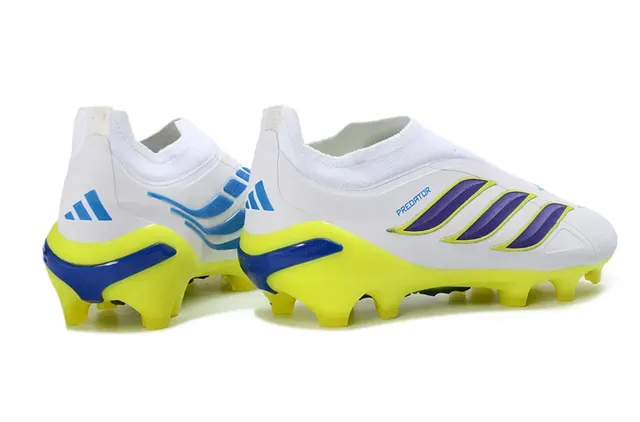 Adidas Predator Preto Verde Sem Cadarço Upper Ajuste a Meia Sobreposição Listras Neon Firm-Ground Sapatos de Futebol 23