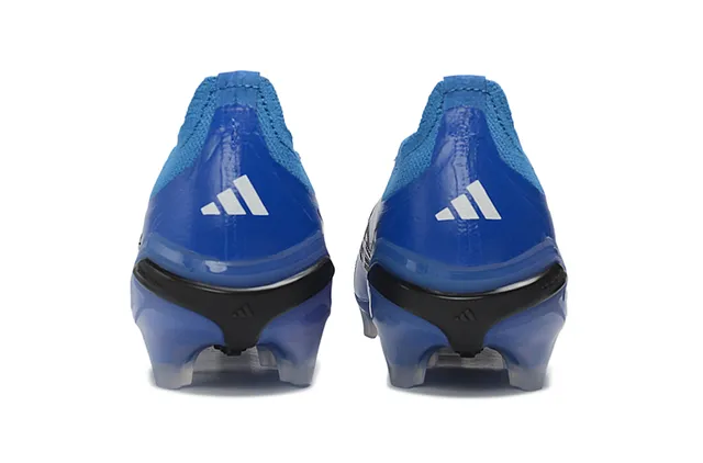 Adidas Predator Blue White Low-Cut Sock-Fit Collar Textured Synthetic Upper Firm-Ground Soccer Shoes 4