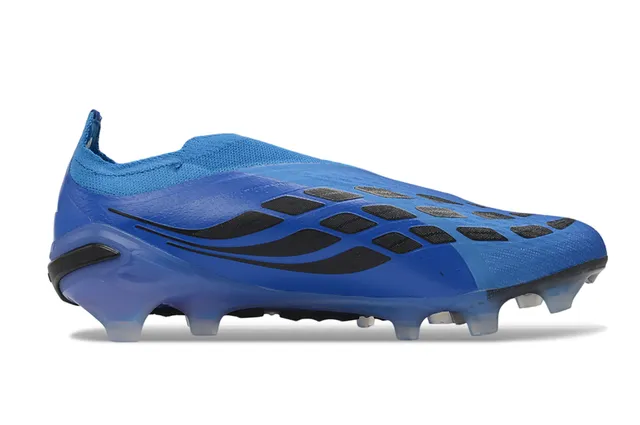Adidas Predator Blue White Low-Cut Sock-Fit Collar Textured Synthetic Upper Firm-Ground Soccer Shoes 7