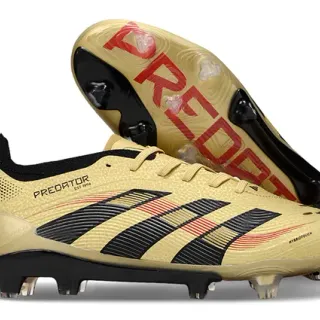 Adidas Predator Gold Black Red Firm-Ground Soccer Shoes