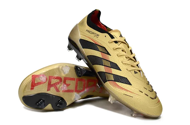 Adidas Predator Gold Black Red Firm-Ground Soccer Shoes 4