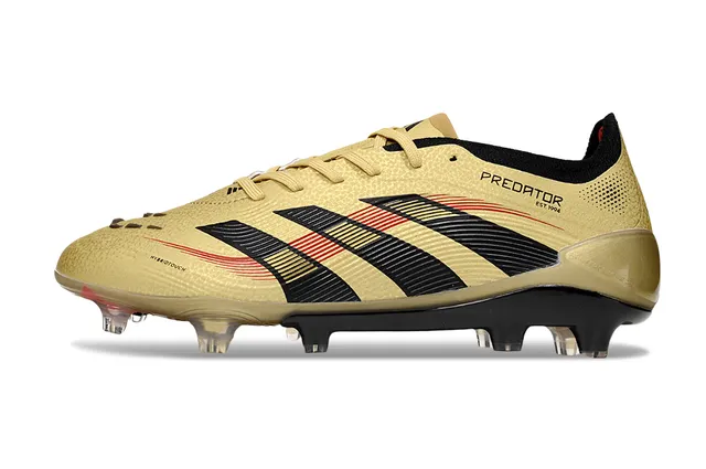 Adidas Predator Gold Black Red Firm-Ground Soccer Shoes 7