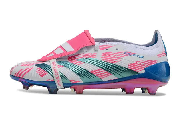 Adidas Predator Multicolor Laceless Strap Closure Geometric Pink Overlay Firm-Ground Soccer Shoes 3