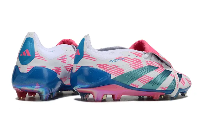 Adidas Predator Multicolor Laceless Strap Closure Geometric Pink Overlay Firm-Ground Soccer Shoes 5