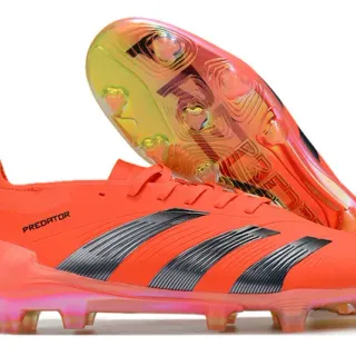 Adidas Predator Orange Black Low-Cut Football Boot Molded Studs Firm-Ground Soccer Shoes