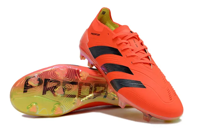 Adidas Predator Orange Black Low-Cut Football Boot Molded Studs Firm-Ground Soccer Shoes 4